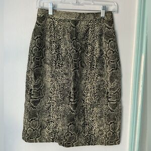 Ginelli Black and Cream Snake Print Pencil Skirt Sz 8
